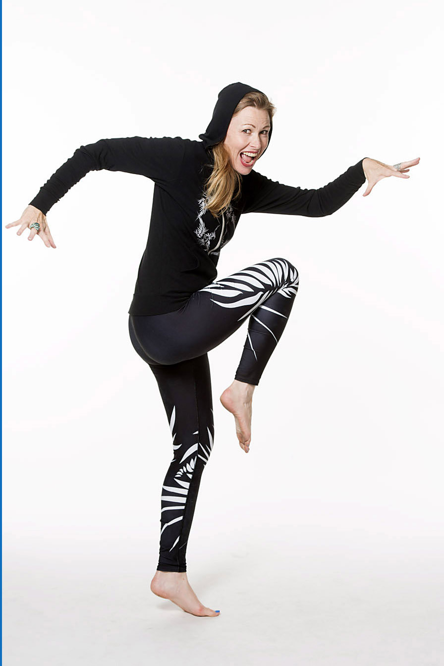 Yoga Sport Legging Yin Yang Power Up & Hoodie Zip Power Up zwart wit